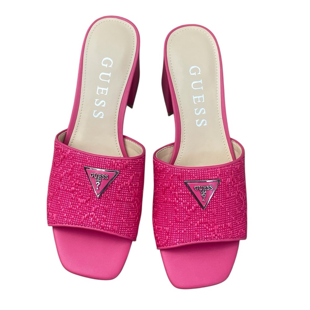 Guess Gables, Block Heel Slide, Barbie Pink,‎ Size 9, NIB